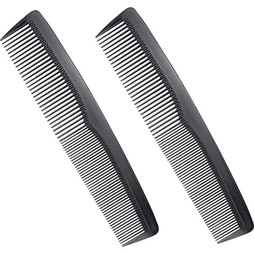 Stücke Haarkamm,Hair Comb,Herren Kamm,Multifunktionaler Friseur Kamm,Antistatischer,Breiter Zahnkamm+Feine Zahnung,18.7cm 2