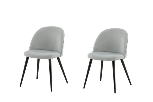 Venture Home Stuhl Velvet Hellgrau 2er-Pack - Esszimmerstühle im modernen Design, aus hochwertigem Velours für zusätzlichen Komfort und Eleganz in Ihrem Zuhause.