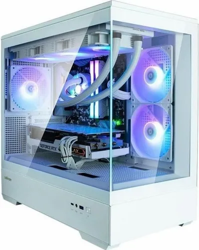 Zalman P30 ATX Semi-Tower Gehäuse in Weiß - Stylisches Mini-Tower-PC-Gehäuse für Micro-ATX/Mini-ITX mit 3 x 120 mm LED A-RGB Lüftern und gehärtetem Glas – ideal für Gaming und effiziente Kühlung.