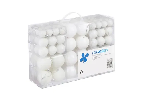 relaxdays Weihnachtsbaumkugel 100er Set in weiß von Relaxdays