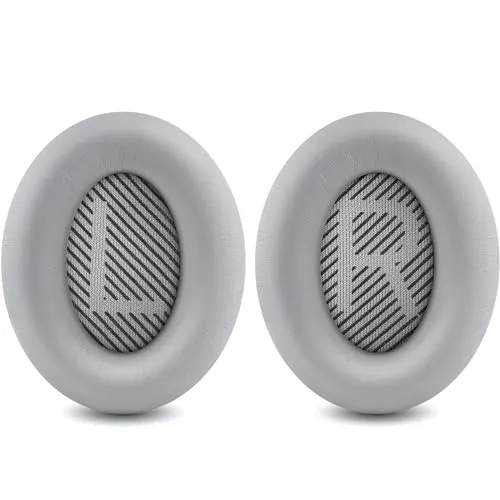 Bingle Ersatz Ohrpolster für Bose QC35, kompatibel mit Bose QuietComfort 35 (QC35 ii) Kopfhörer, Professionelle Ersatz Ohrpolster für QuietComfort 35II（Grau）