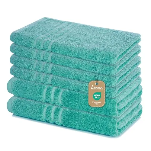 Lavea® 6-teiliges Handtuch Set in türkis von Lavea