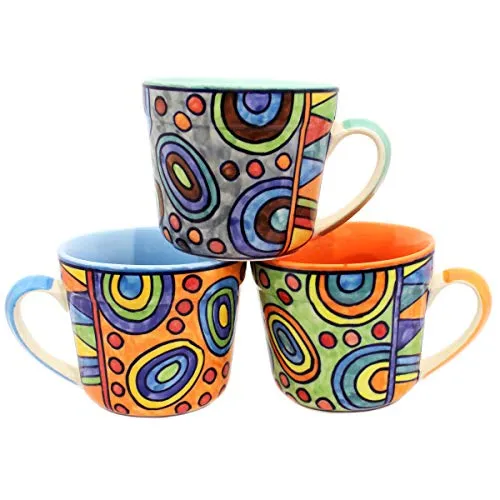 Gall&Zick Handbemalte Kaffeetasse - Farbenfrohe Keramiktasse, handbemalt und spülmaschinenfest. Ideal für Kaffee, Tee und als Geschenk. Hochwertige Qualität, in Deutschland entworfen.