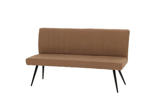 PROREGAL® Sitzbank Sitzbank HxBxT 90x160x60cm Rückenlehne Stoff Bouclé Metall 160cm Braun