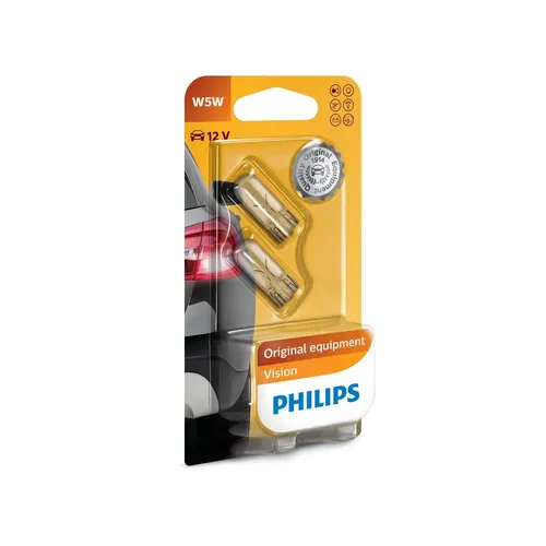 2x Philips Standard W5W 5W 12V Autolampen Glühlampen Glühbirnen