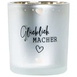 Windlicht Glücklich Macher 8cm silber von GILDE