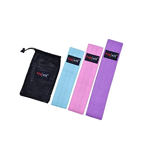 top | vit® hip.Band (3er Set) I Trainingsband I Widerstandsband I Hüftband I Gymnastikband in DREI unterschiedlichen Stärken, Größen | Hip Sport Fitnessbänder aus Stoff