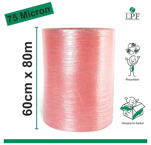 LPF dieLUFTPOLSTERFOLIE Schutzfolie Luftpolsterfolie LPF75 Breite 60cm x Länge 80m Noppenfolie Folie
