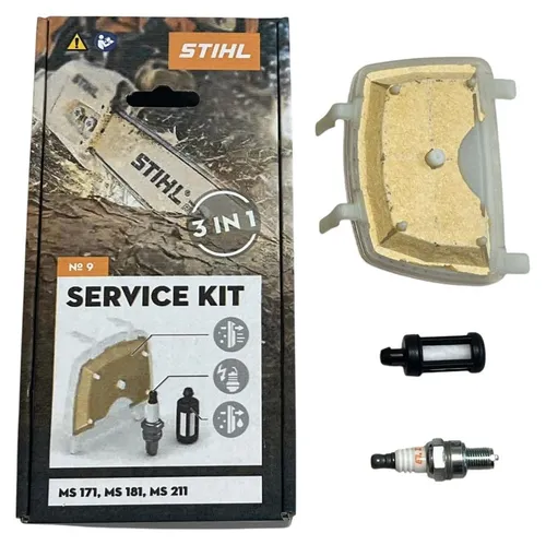 STIHL Service Kit 9 für MS 171, MS 181, MS 211 - Motorteile: Enthält hochwertige Filter und Zündkerze für optimale Leistung und Langlebigkeit Ihrer STIHL Geräte.