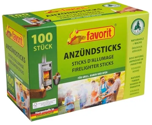Anzündsticks Kaminanzünder Anzünder Grill Ofen u. Kamin-Anzünder 100 Stk. 100