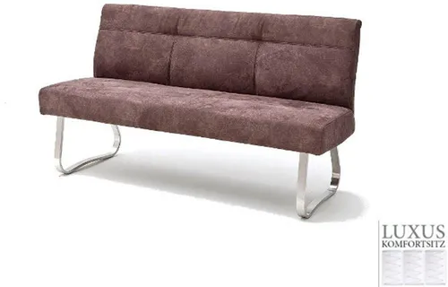 Sitzbank Talena - Federkern - Anthrazit - 160cm - Sitzbänke mit Taschenfederkern für optimalen Sitzkomfort, modernes Design in Büffellederoptik und stabilem Edelstahlgestell. Ideal für gesellige Stunden mit Familie und Freunden.