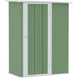 Outsunny Gerätehaus 142L x 84B x 189H cm - grün - Gartenhäuser: Stabiler und witterungsresistenter Gartenschuppen mit geneigtem Dach, das Wasser abweist. Viel Platz für Ihre Gartengeräte und eine große, verriegelbare Tür für zusätzliche Sicherheit.
