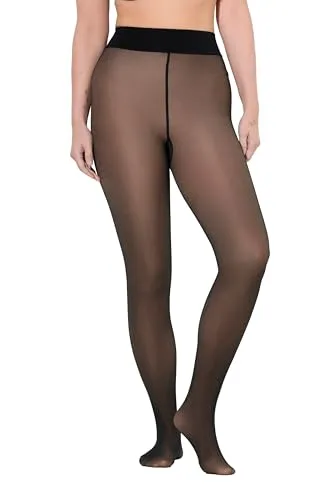 Ulla Popken Thermo-Strumpfhose mit Fleece-Innenseite - Bequeme 80DEN Feinstrumpfhose mit breitem Bund, ideal für kalte Tage – warm und transparent für optimalen Tragekomfort.