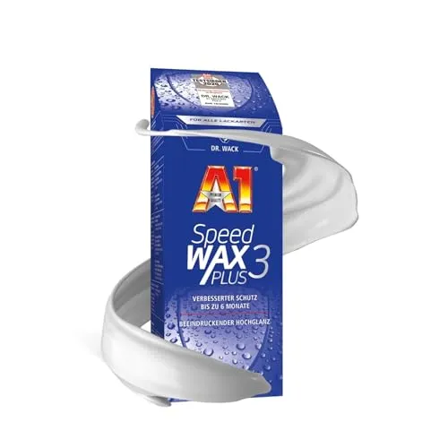DR. WACK - A1 Speed Wax Plus 3 500 ml - Autowachs mit Wasserabperl-Effekt - Besserer Schutz & Glanz durch Carnauba-Booster-Technologie - Auto-Lackversiegelung - für alle Lacke - Hochwertige Autopflege