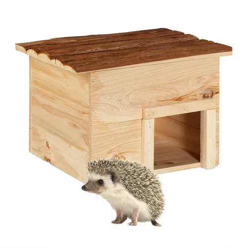 Wetterfestes Igelhaus mit 2 Räumen - Vogelhäuser: Hochwertige Igelunterkunft aus Holz, bietet Schutz und Komfort für Igel, ideal für den Garten.
