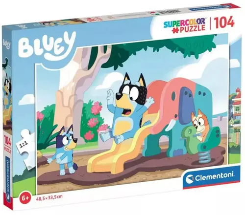 Clementoni 27171 Supercolor Bluey - 104 Teile Kinderpuzzle, fördert Logik und Handfertigkeit, Made in Italy und umweltfreundlich