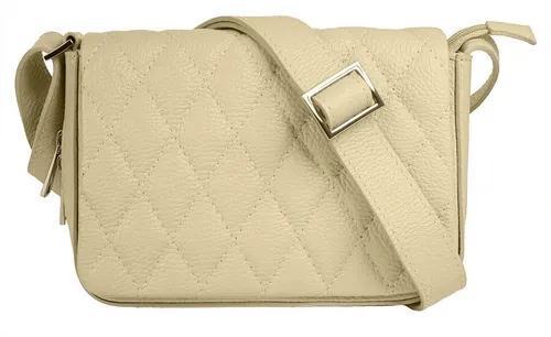 Cluty Umhängetasche Damen 021375 beige - Elegante Umhängetasche im Stepplook, erweiterbar durch Reißverschluss für mehr Stauraum. Perfekt für Feierlichkeiten oder romantische Abende. Verstellbarer Schultergurt für optimalen Tragekomfort.