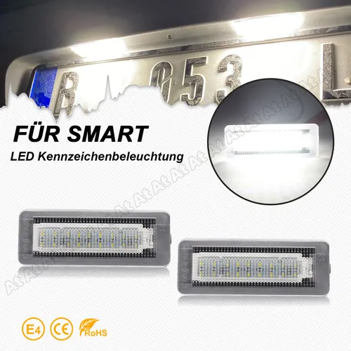 LED Kennzeichenbeleuchtung für SMART Fortwo Cabrio 451 07-2015 Carossblade W450
