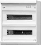 ABN Braun A24A AMIGO KV-AP 2x12 TE -IP30- Aufputz-Kleinverteiler - Steckdosen- & Schalterteile, ideal für Geräte bis 63A, mit praktischen Vorprägungen für Kabelkanäle und sicherer PE/N-Klemme, Schutzart IP30 für zuverlässigen Einsatz.