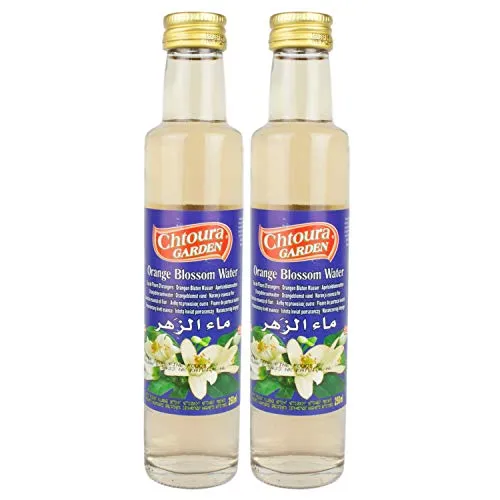 Chtoura Garden - Orientalisches Orangenblütenwasser (2x250ml) - Kräuter und Gewürze, verleiht Ihren Gerichten und Getränken eine blumige Note für unvergleichlichen Geschmack.