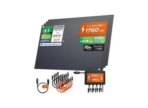 Solarway Balkonkraftwerk 1680W - Steckerfertiges Komplettset mit 4 x 420W JaSolar-Modulen, effiziente Nutzung von Solarenergie für Balkon oder Garten