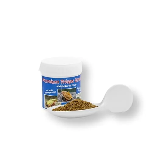 Premium Triops Granulat - Alleinfutter für Triops, hochwertiges Futter für Haltung und Zucht der Urzeitkrebse - Triops Futter und Hauptfutter, 40g