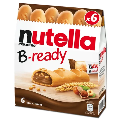  Ferrero Nutella B-ready, Nussnugatcreme, Waffel, 6er Packung 17,80€/1kg