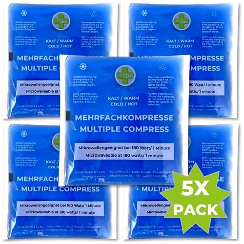 LisaCare warm kalt Kompressen - 5x - 15x14cm - mit wärme kälte Funktion - Eispack - sofort-kühl Kompresse zur Erstversorgung - Geeignet für Sport- & Privatanwendung (Mittel)