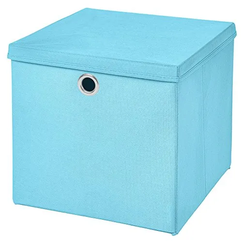 Stück Faltbox Hellblau 28 x 28 x 28 cm Aufbewahrungsbox faltbar mit Deckel 1