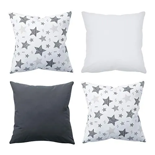 Amilian 4er Set 40x40 cm Dekokissen mit Füllung und Bezug, Dekoratives Zierkissen mit Kissenbezug, Sofakissen für Schlafzimmer, Wohnzimmer, Balkon, Couch Kissen mit Kissenhülle 16x16 inch - Set 05