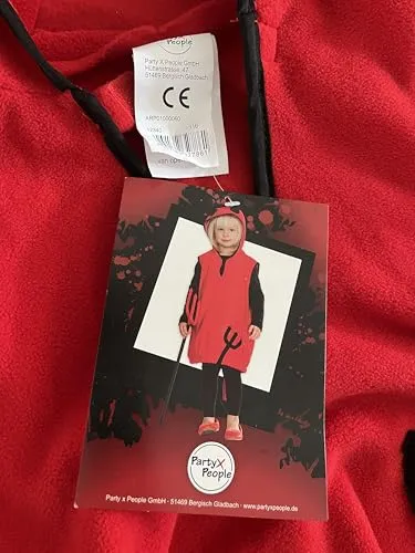 Rubie's 12340-116 Rubies Kostüm Teufel Oberteil Kinder Fasching/Karneval Halloween-116, Rot