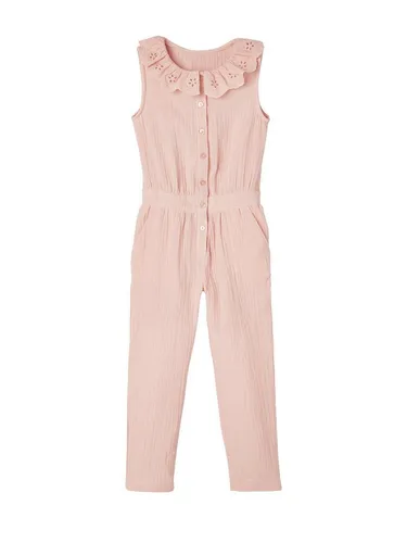 vertbaudet Jumpsuit Mädchen aus Musselin in pink von vertbaudet