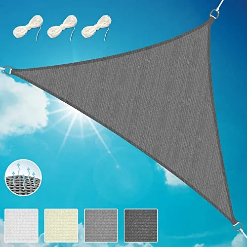 Sol Royal Sonnensegel dreieckig 7x5x5m – UV-Schutz für Balkon und Garten - Sonnenschutz aus atmungsaktivem HDPE, reißfest und wetterfest. Ideal für Terrasse, Garten oder Camping mit einfachen Befestigungsseilen und Transporttasche.