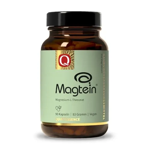 Magtein® Magnesium-L-Threonat, 90 Kapseln von Quintessence - Hochwertiges Magnesium L-Threonat in praktischer Kapselform – vegan, ohne Zusatzstoffe und Gentechnik. Qualitätskontrollierte Herstellung für eine bewusste Ernährung.