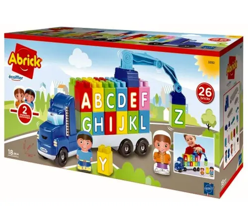 Lastwagen mit ABC Bausteine Spielbausteinen Alphabet Truck Lernspiel Buchstaben