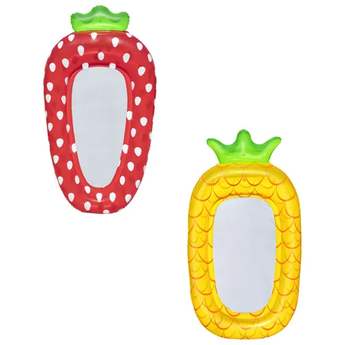 Bestway Poolmatte Sweet, Erdbeere, Ananas, Luftkammern, Fruchtdruck, Mesh Boden