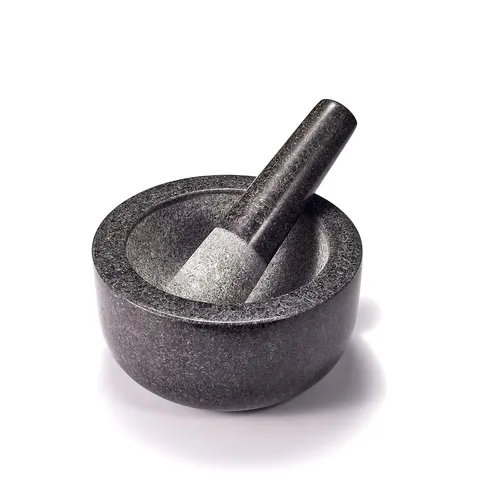 Supremery XXL Mörser und Stößel aus Granit im Set Gewürze Pesto Kräuter Ø 16cm