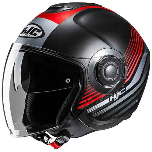 HJC i40N Dova MC1SF Jethelm M - Motorradhelm mit fortschrittlicher Polycarbonat-Verbundschale für leichtes Gewicht und Komfort. Integrierte Sonnenblende und einfaches Visier-Austauschsystem für höchsten Fahrspaß.
