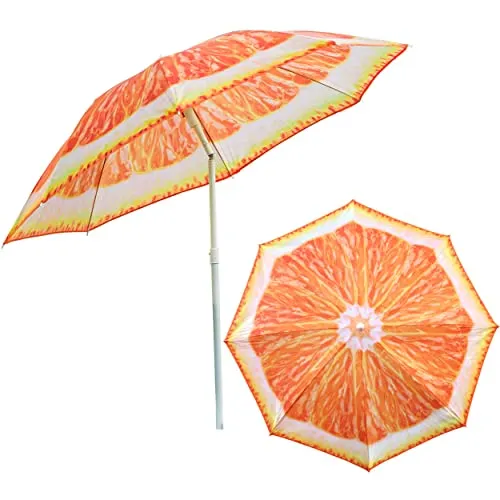 botle Sonnenschirm für den Garten Material Polyester/Stahl Farbe Orange Orangefarbenes Thema D 180 cm H 190 cm touristisch Strand leicht zusammenklappbar bremsfunktion Modern Funktionell