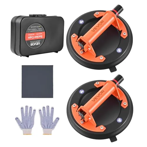 VEVOR Vakuum Saugheber 203 mm – 2er-Pack mit Metallgriff in schwarz von Vevor