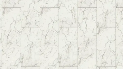 Glanzlaminat Falquon Stone 2.0 Carrara Marble - Hochwertiges Klicklaminat in Marmor-Optik für stilvolle Fußböden. Pflegeleicht, wasserfest und ideal für Fußbodenheizung. Verleihen Sie Ihren Räumen einen eleganten Look!