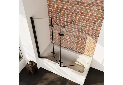 Boromal Duschwand Badewannenaufsatz Duschwand Duschabtrennung 3-teilig faltbar mit NANO, 6mm Einscheibensicherheitsglas, 6mm beidseitig NANO