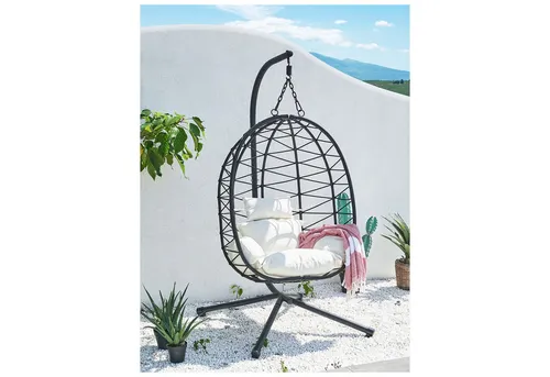 HTI-Living Hängesessel Lounge mit Hängegestell - Hängesessel für entspannte Stunden, elegantes Design mit stabiler Metall-Aufhängung, ideal für Garten oder Wohnzimmer, belastbar bis 120 kg.