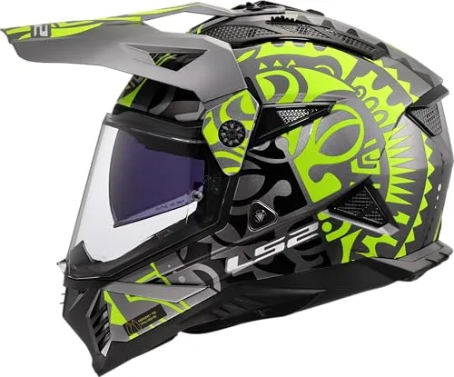 Enduro Helm LS2 MX702 PIONEER II Rangi Hi-Viz Gelb Glänzend Größe M
