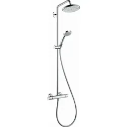 hansgrohe Croma 220 Ecosmart Showerpipe 27188000 - Brausegarnituren mit EcoSmart Technologie, bis zu 60% weniger Wasserverbrauch ohne Komfortverlust, schwenkbarer Brausearm für flexiblen Duschkomfort.