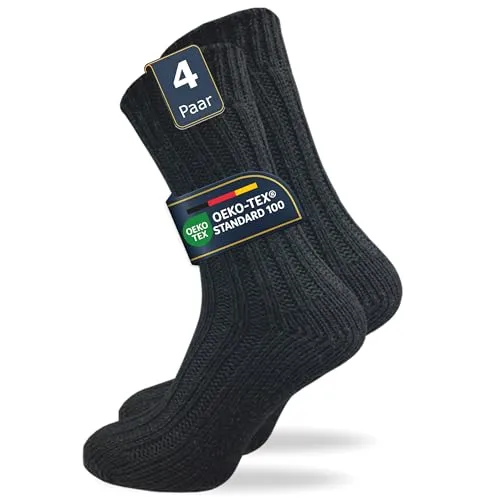 GAWILO Damen Alpaka Socken | warme & dicke Wollsocken | ideal gegen kalte Füße (DE/NL/SE/PL, Numerisch, 35, 38, Regular, Regular, schwarz)