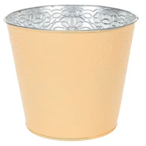 Metall-Blumentopf mit Blumenmuster für stilvolle Dekoration