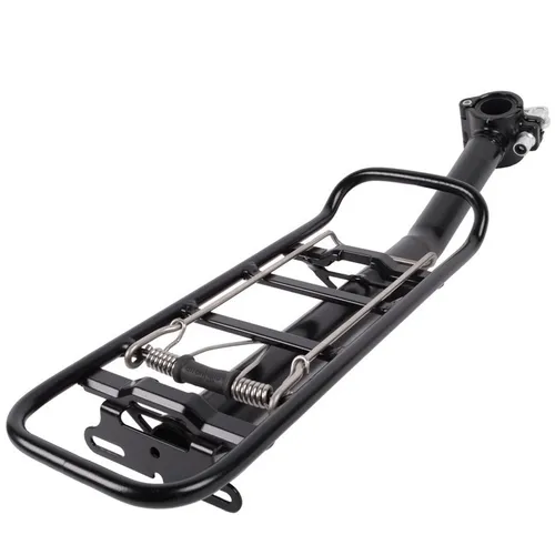 Atranvelo 1479-71 Sattelstütz-Gepäckträger Tour schwarz - Gepäckträger aus Aluminium, leicht und robust, ideal für Fahrradtouren und ausgestattet mit praktischem AVS System für einfache Montage.