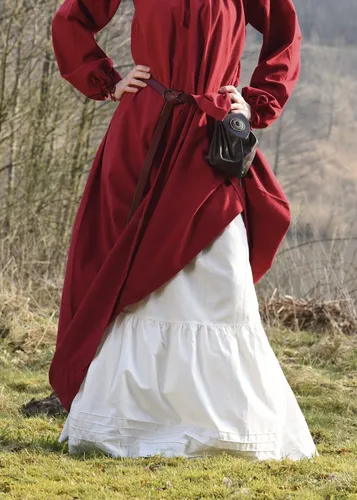 Battle Merchant Ritter-Kostüm - Mittelalter Rock Natur Größe S/M - Mittelalter Rock aus 100% Baumwolle, ideal für Märkte und Fantasiekostüme. Mit Rüsche und breitem Gummizug für perfekten Sitz und Tragekomfort.