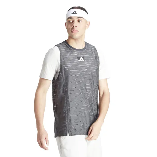 adidas Tennis-Tshirt Melbourne Pro Layering Aeroraeady 2024 carbongrau Herren, Größe: L